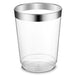 10 Oz Clear Plastic Cup With Silver Rim