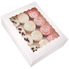 EB Box - Caja para 12 cupcakes con ventana, color blanco, 14
