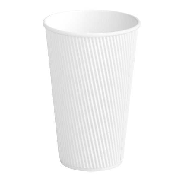 16 Oz Hot Paper Ripple Cup White With Insulated Double Wall - 500/Case