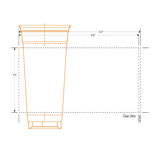 24 Oz Custom Printed Cold Cups 98mm Rim - 600/Case