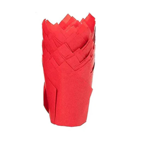 2" x 3.25" Red Tulip Baking Cups - 100/Pack