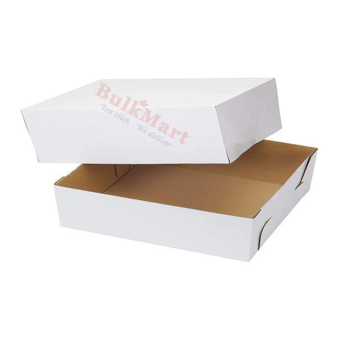 EB Box - Caja para pastel de media losa, 17,12" x 12" x 5", color blanco, 2 piezas, paquete de 25