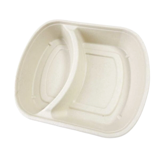 32 Oz Compostable Takeout Container 2 compartment