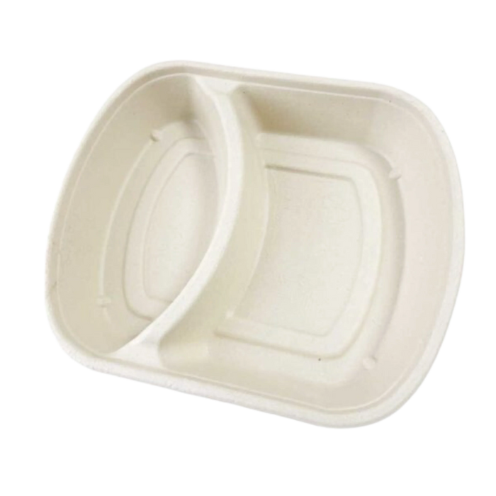 32 Oz Compostable Takeout Container 2 compartment