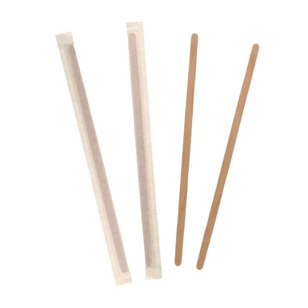 7 inch Paper Wrapped Wooden Coffee Stirrers 10 x 500