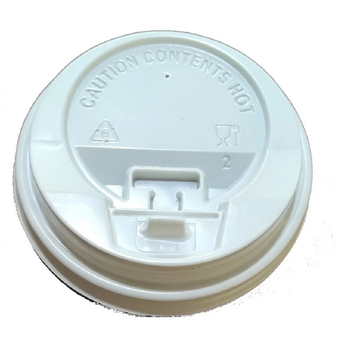 DURA - 10-24 Oz - 90mm Latch Dome Sip Lids White - 20 x 50/Case