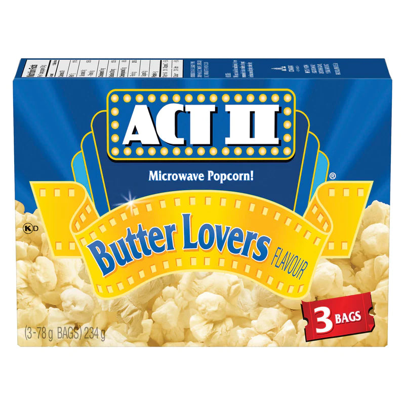 ACT II - Palomitas de maíz para microondas sabor Mantequilla para Amantes x 78g - 12 paquetes