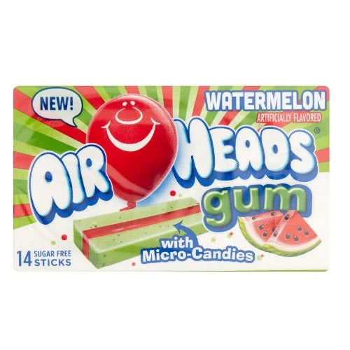 Airheads Sugar Free Gum Watermelon 14 Pcs 12 Packs