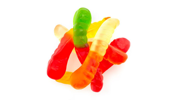 Albanese - Mini Gummi Worms 2" Bulk Assorted Fruit - 4 x 5 Lbs