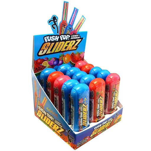 Bazooka - Push Pop Sliderz Lollipop - 15 x 14g