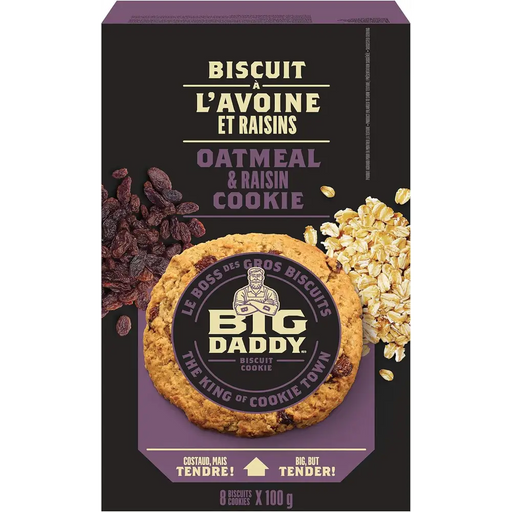 Big Daddy - Oatmeal & Raisins Cookies - 8 x 100g