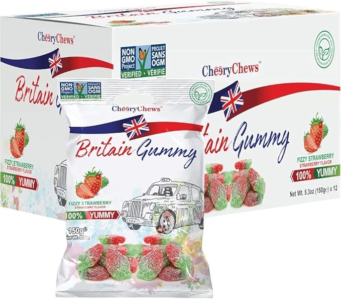 Britain Gummy - Fizzy Strawberry - 12 x 150g