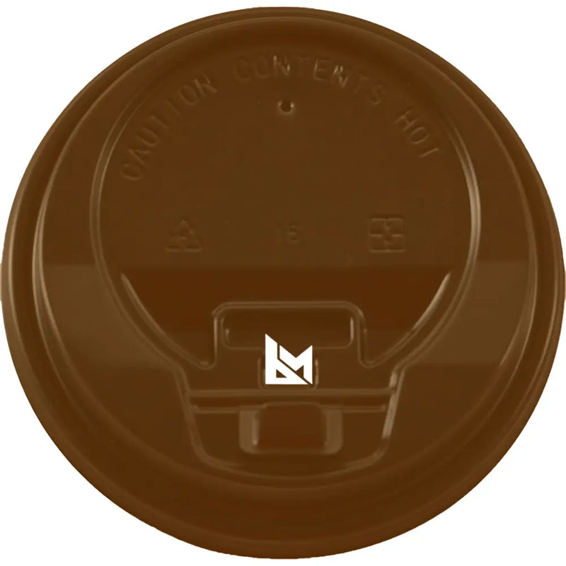 10-24 Oz - 90mm Dome Latch Back Lids Brown - 50/Pack