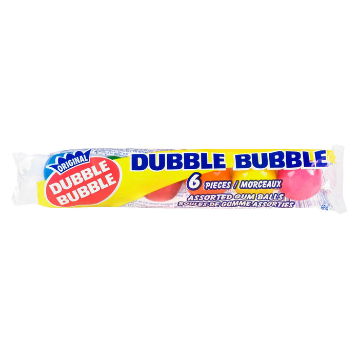 Bubble Double Assorted Gum Balls Original 6 Pcs 36 Packs