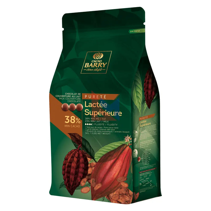 Cacao Barry - Pistoles de Chocolate Lactee Superieure 38% - 5 Kg