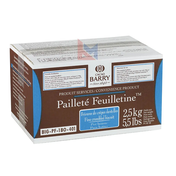 Cacao Barry - Pailleté Feuilletine Fine Crumbled Biscuits - 2.5 Kg