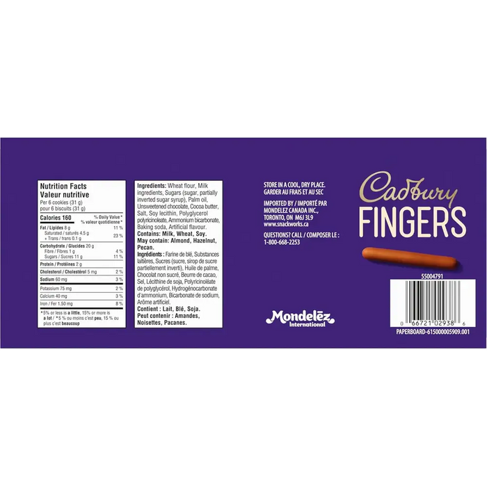 Cadbury - Fingers Original Chocolate Biscuits - 12 x 114g