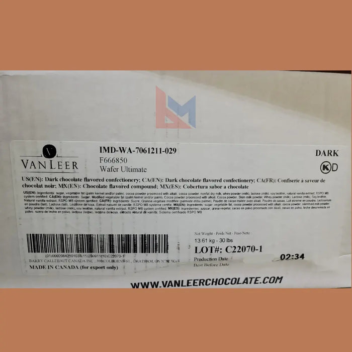 Callebaut - VanLeer Ezmelt Ultimate Dark Compound Wafers - 30 Lbs