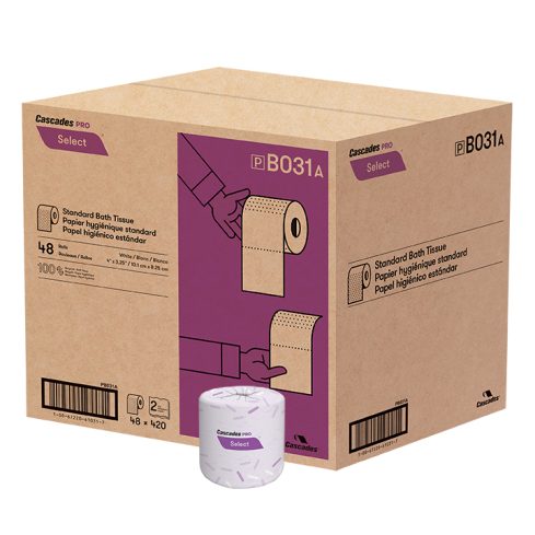 Cascades B031 - Standard 2 Ply Toilet Paper Wrapped 420 Sheets - 48/Case