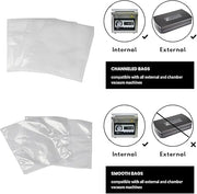 8" x 12" Channeled Vacuum Bags For Chambers & External Sealers 100 Pack