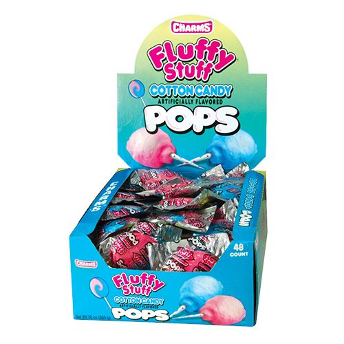 Charms - Fluffy Stuff Cotton Candy Pops - 48 x 18g