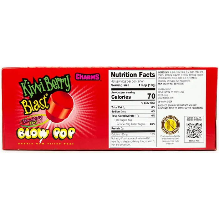 Charms Blow Pop Kiwi Berry Blast Lollipops 18g