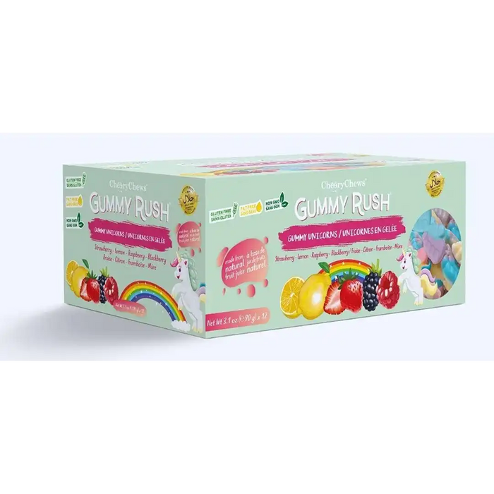 Cheery Chews - Gummy Rush Gummy Unicorns - 12 x 90g