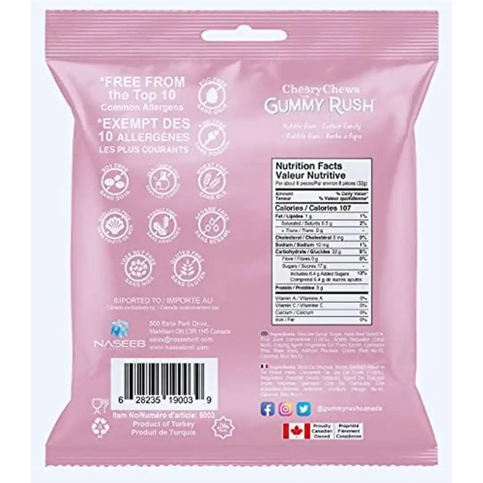 Cheery Chews - Gummy Rush Baby Bottles Cotton Candy - 12 x 90g