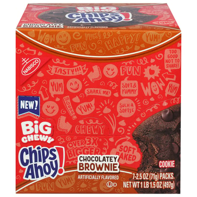 Chips Ahoy - Big Chocolatey Brownie Cookies 7 x 71g - 2 Packs