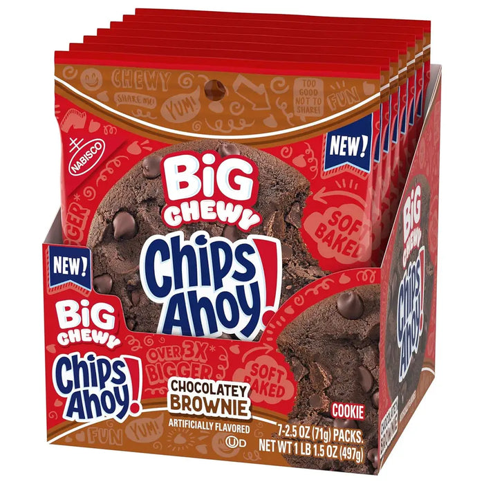 Chips Ahoy - Big Chocolatey Brownie Cookies 7 x 71g - 2 Packs