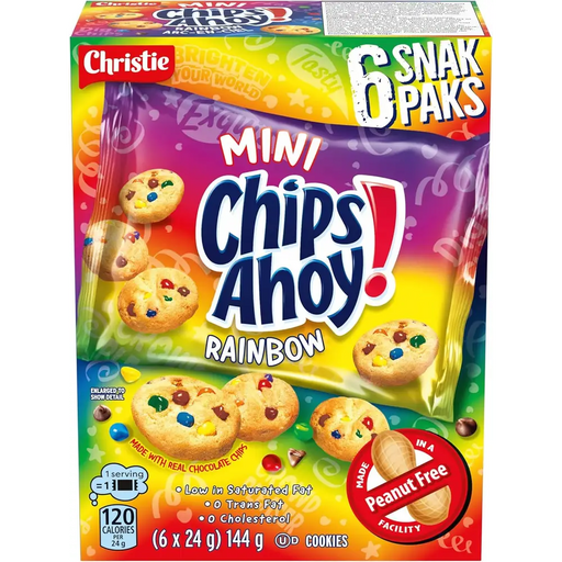 Chips Ahoy - Rainbow Chocolate Chip Cookies Snack Pack - 12 x 144g