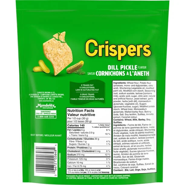 Christie - Crispers Dill Pickle Flavour - 3 x 145g