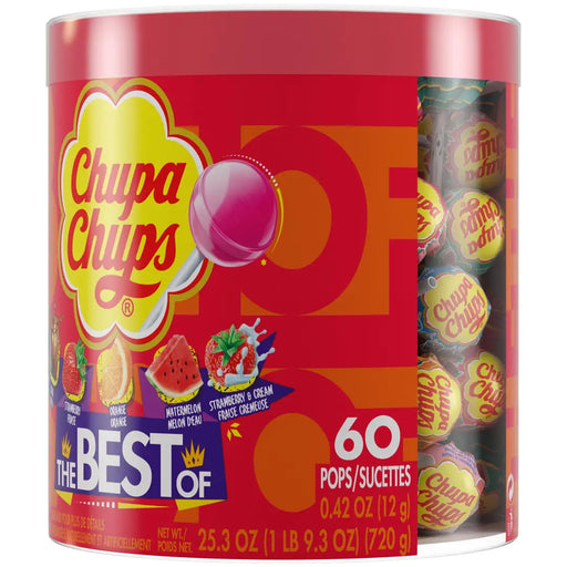 Chupa Chups - The Best Of Assorted Lollipops Tub - 60 x 12g