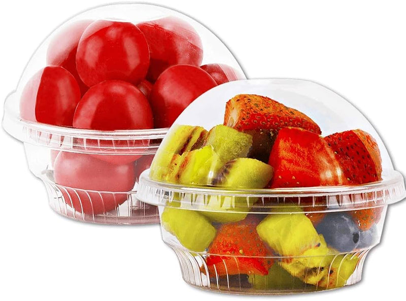 Clear Dome Lids No Hole For 6, 8, 10, 12 Oz Dessert Cups - 50/Pack