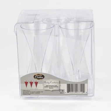 Clear Plastic Mini Martini Glass 5 inch Tall