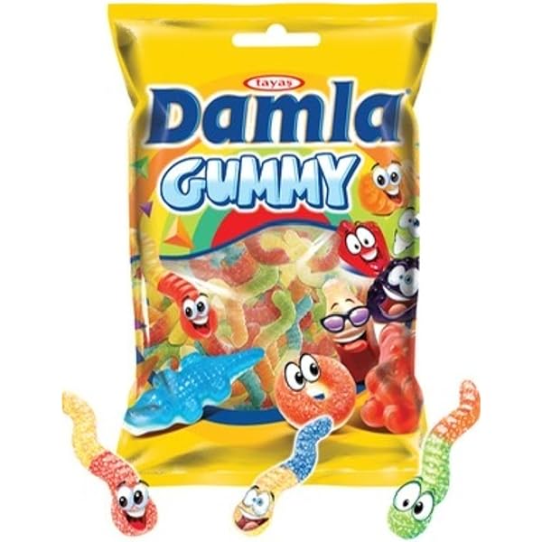 Damla - Sour Gummy Worms Halal - 12 x 1 Kg