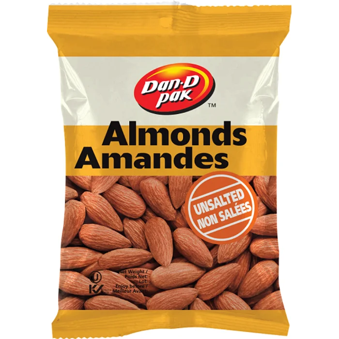 Dan D Pak - Almonds Roasted Unsalted - 3 x 100g