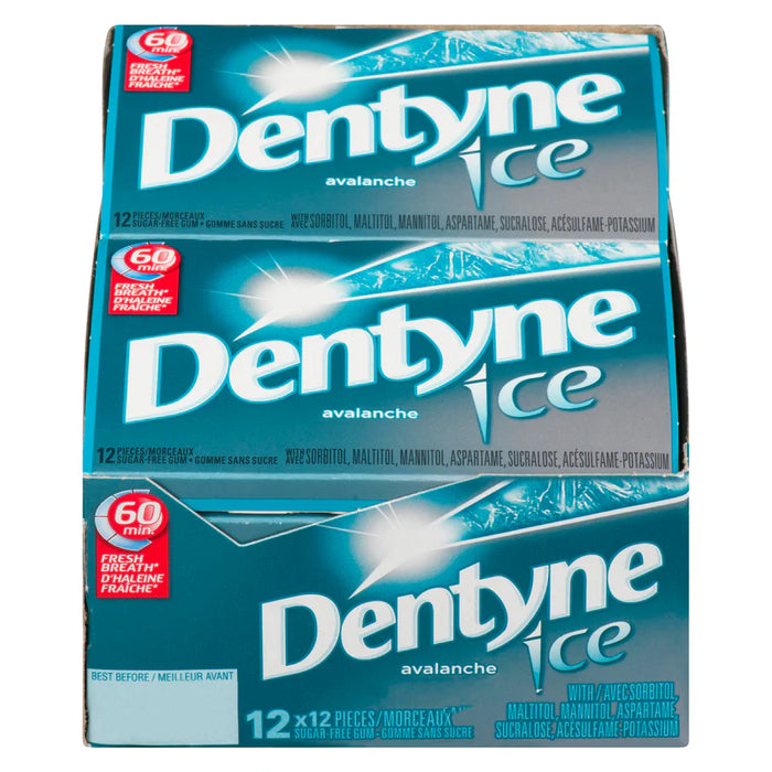 Dentyne - Ice Avalanche Sugar Free Gum 12 Pcs - 12 Packs