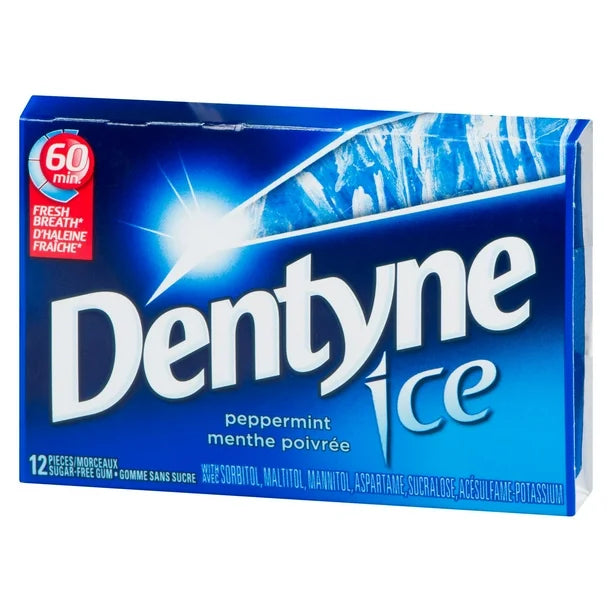 Dentyne - Ice Peppermint Sugar Free Gum 12 Pcs - 12 Packs