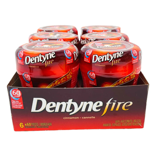 Dentyne Fire Cinnamon Gum Bottle 60 Pcs - 6 Packs