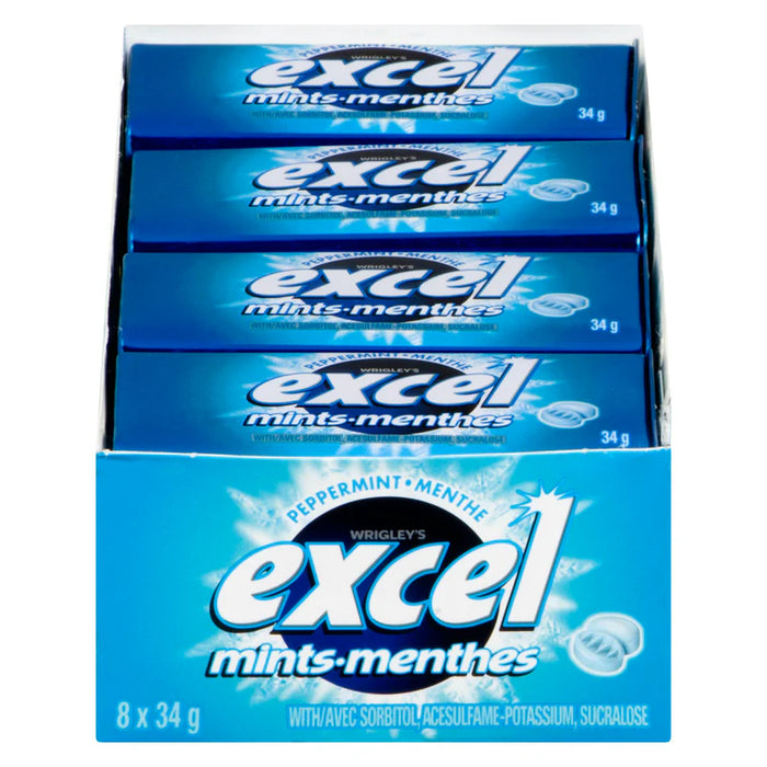 Excel - Mints Peppermint - 8 x 34g