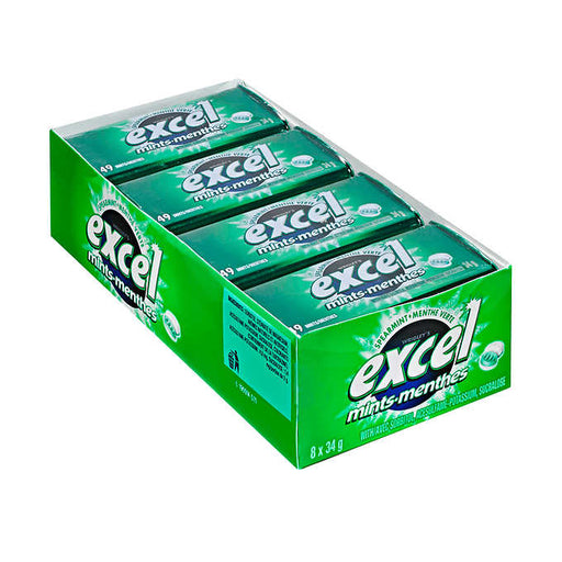 Excel - Mints Spearmint - 8 x 34g