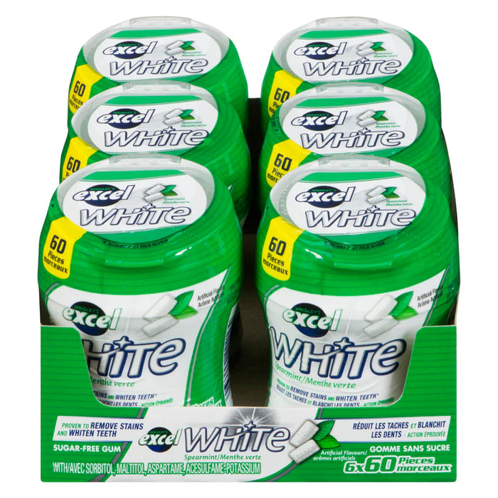 Excel - White Spearmint Sugar Free Chewing Gum 12 Pcs - 6 Packs