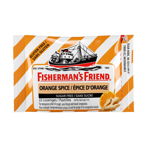 Fisherman's Friend - Orange Spice Sugar Free 22 Lozenges - 16 Packs