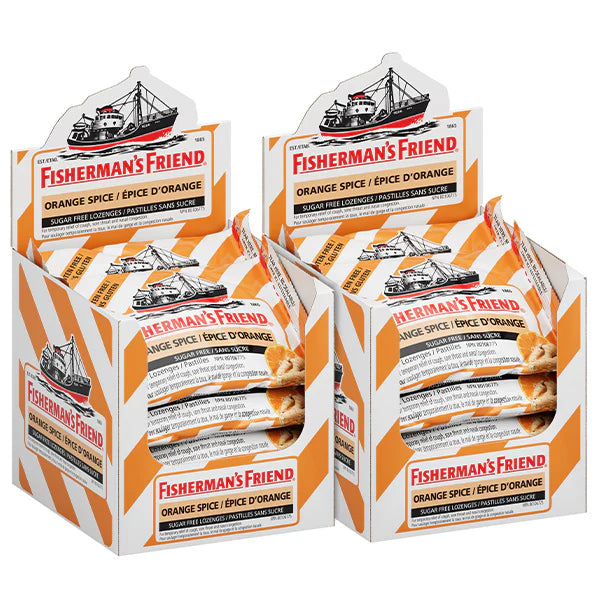 Fisherman's Friend - Orange Spice Sugar Free 22 Lozenges - 16 Packs