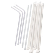 Flexible Plastic Straw White Individually Wrapped