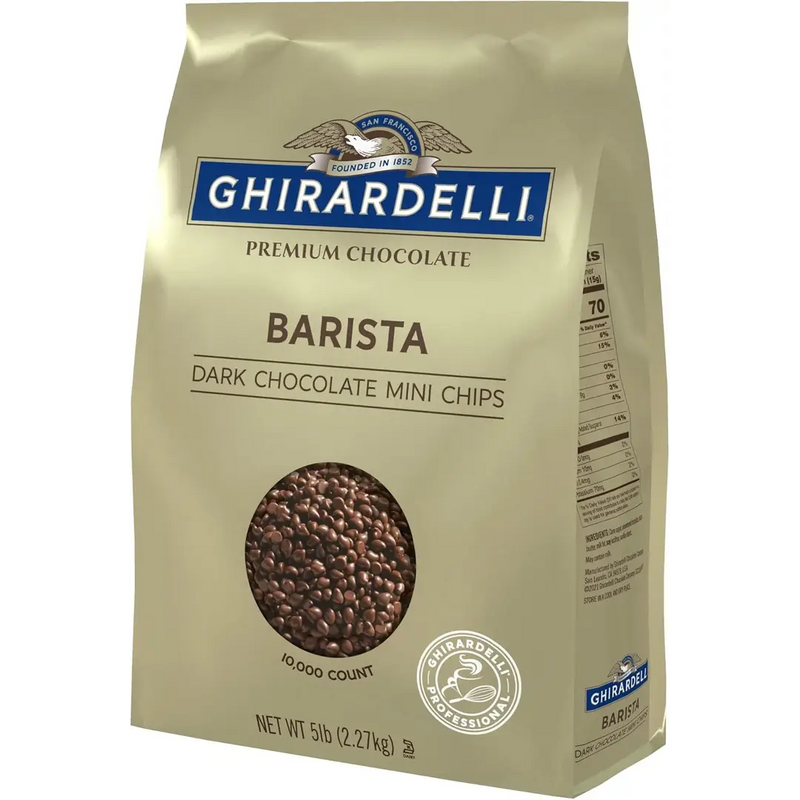 Ghirardelli - Dark Chocolate Barista Mini Chips 10,000 Count - 2 x 5 Lbs