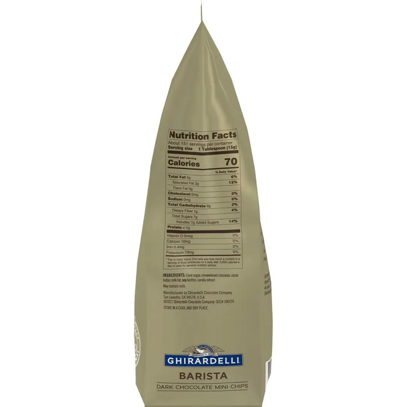 Ghirardelli - Dark Chocolate Barista Mini Chips 10,000 Count - 2 x 5 Lbs