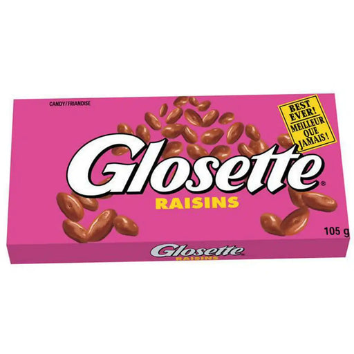 Glosette - Raisins, Chocolate Covered Candy Theatre Box - 12 x 105g