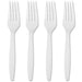 Heavy Duty Plastic Fork Unwrapped White 